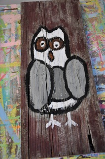 owl on barnwood